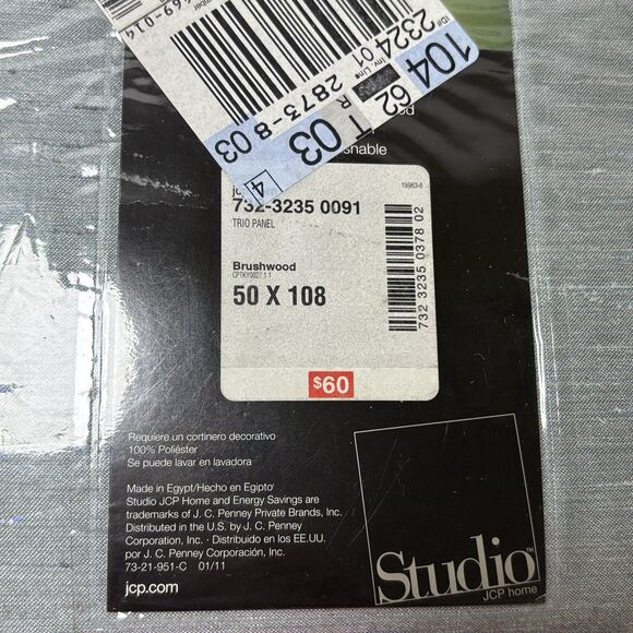 JCP Home Trio Studio Energy Saving Grommet Top Drapery Panels Brushwood Set of 2 - Picture 5 of 6